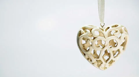 Ceramic heart for christmas tree Stock Footage 35791190