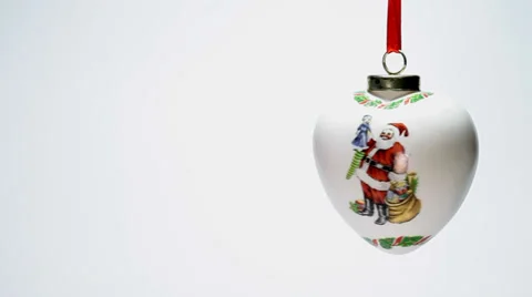 Ceramic heart for christmas tree Stock Footage 35791195