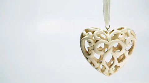 Ceramic heart for christmas tree Stock Footage 35791196