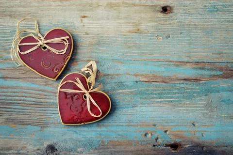 Ceramic hearts Stock Photos
