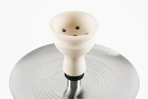 Ceramic hookah bowl on a white background. Stock Photos