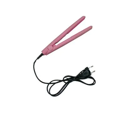 Ceramic hot electric tool for curls. Isolated hair pleat plating on white Stock-Fotos