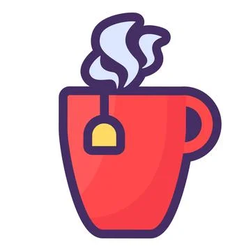 Ceramic Hot Tea Mug Invigorating Warm Drink Illustrazione stock