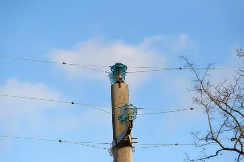 Ceramic insulator in a meadow Stock Photos