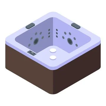 Ceramic jacuzzi icon, isometric style Stock Illustration