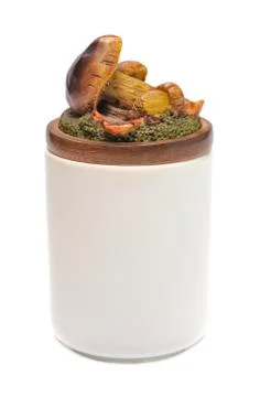 Ceramic jar with a lid shaped Stock Photos