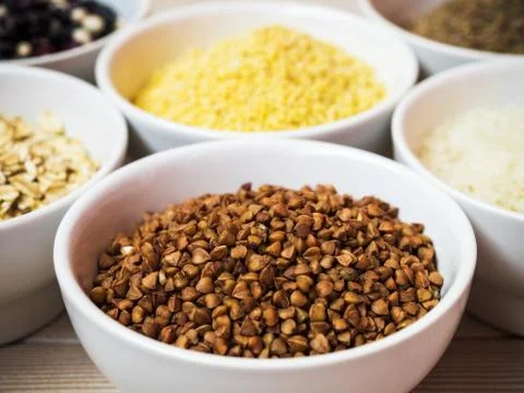 Ceramic jars with grains Stock Photos