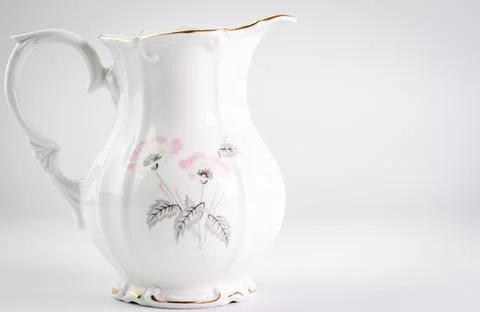 Ceramic jug on white background Stock Photos