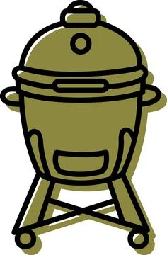 Ceramic kamado grill flat design icon Ilustración de archivo