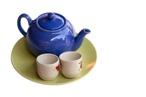 Ceramic kettle isolated on a white background Foto stock