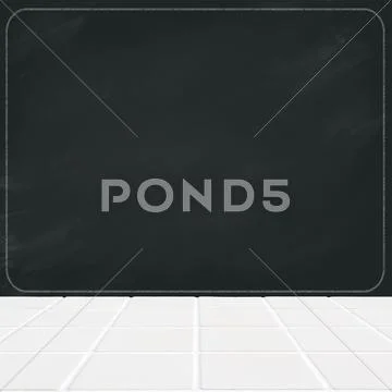 Ceramic mosaic floor and black chalk board blank Stock Photos
