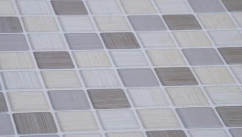 Ceramic Mosaic Tile Texture Background Perspective View Stock Photos