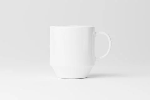 Ceramic Mug Cup For Coffee Tea White Blank 3D rendering Mockup Stock Illustration