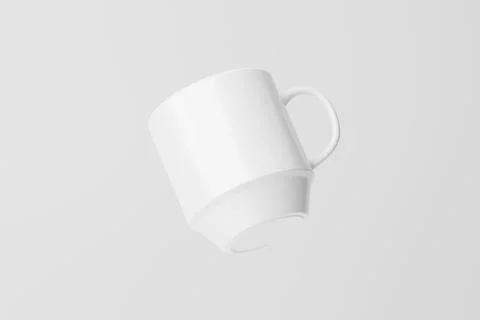 Ceramic Mug Cup For Coffee Tea White Blank 3D rendering Mockup Stock Illustration