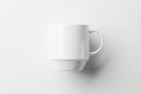 Ceramic Mug Cup For Coffee Tea White Blank 3D rendering Mockup Stock Illustration