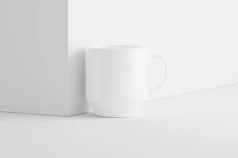 Ceramic Mug Cup For Coffee Tea White Blank 3D rendering Mockup Stock Illustration