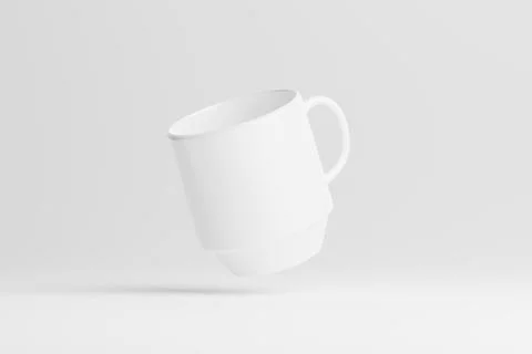 Ceramic Mug Cup For Coffee Tea White Blank 3D rendering Mockup Stock Illustration