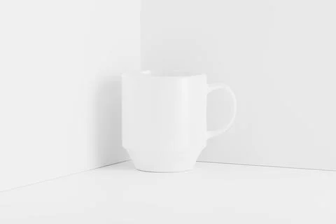 Ceramic Mug Cup For Coffee Tea White Blank 3D rendering Mockup Stock Illustration