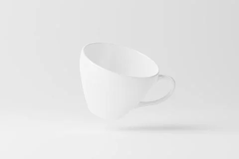 Ceramic Mug Cup For Coffee Tea White Blank 3D Rendering Mockup Stock Illustration