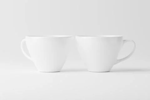 Ceramic Mug Cup For Coffee Tea White Blank 3D Rendering Mockup Stock Illustration