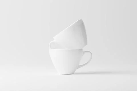 Ceramic Mug Cup For Coffee Tea White Blank 3D Rendering Mockup Stock Illustration