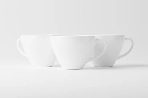 Ceramic Mug Cup For Coffee Tea White Blank 3D Rendering Mockup Stock Illustration