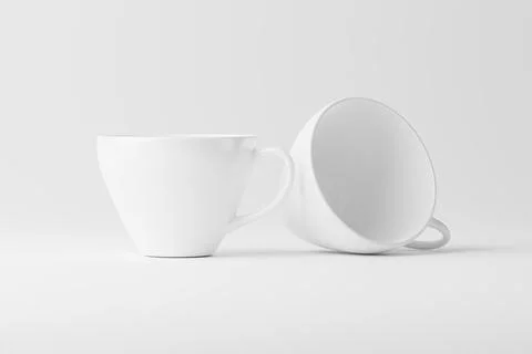 Ceramic Mug Cup For Coffee Tea White Blank 3D Rendering Mockup Stock Illustration
