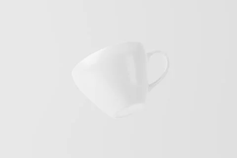 Ceramic Mug Cup For Coffee Tea White Blank 3D Rendering Mockup Stock Illustration