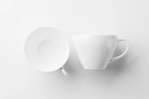 Ceramic Mug Cup For Coffee Tea White Blank 3D Rendering Mockup Stock Illustration