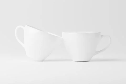 Ceramic Mug Cup For Coffee Tea White Blank 3D Rendering Mockup Stock Illustration
