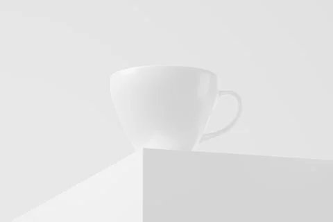 Ceramic Mug Cup For Coffee Tea White Blank 3D Rendering Mockup Illustrazione stock