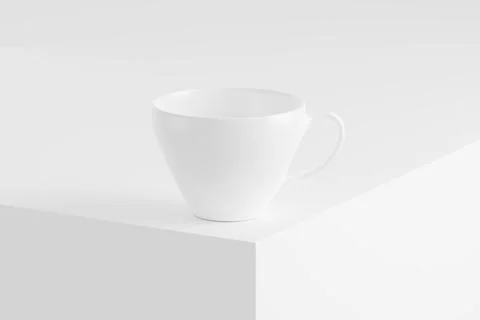 Ceramic Mug Cup For Coffee Tea White Blank 3D Rendering Mockup Stock Illustration