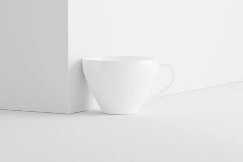 Ceramic Mug Cup For Coffee Tea White Blank 3D Rendering Mockup Stock Illustration