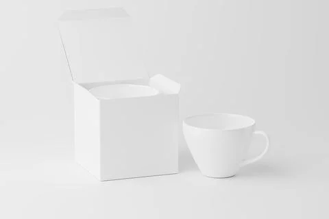 Ceramic Mug Cup For Coffee Tea White Blank 3D Rendering Mockup Stock Illustration