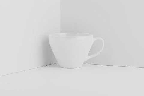 Ceramic Mug Cup For Coffee Tea White Blank 3D Rendering Mockup Stock Illustration