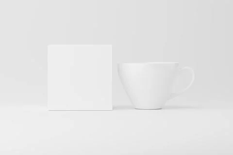 Ceramic Mug Cup For Coffee Tea White Blank 3D Rendering Mockup Stock Illustration