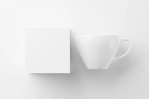 Ceramic Mug Cup For Coffee Tea White Blank 3D Rendering Mockup Stock Illustration