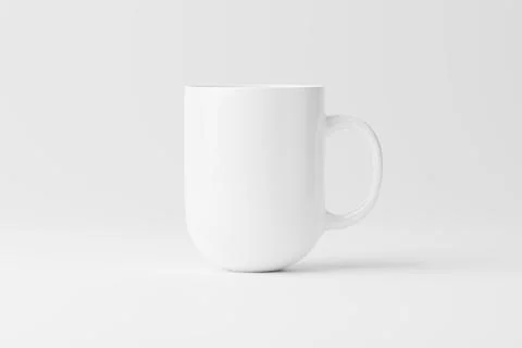 Ceramic Mug Cup For Coffee Tea White Blank 3D Rendering Mockup Stock Illustration