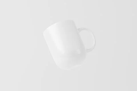 Ceramic Mug Cup For Coffee Tea White Blank 3D Rendering Mockup Stock Illustration