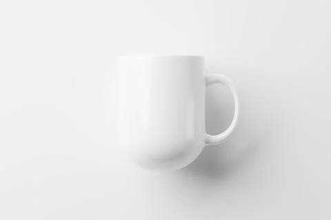 Ceramic Mug Cup For Coffee Tea White Blank 3D Rendering Mockup Stock Illustration