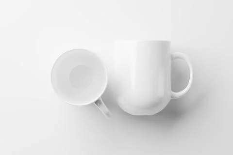 Ceramic Mug Cup For Coffee Tea White Blank 3D Rendering Mockup Stock Illustration
