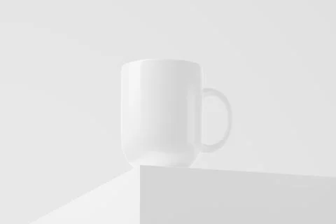Ceramic Mug Cup For Coffee Tea White Blank 3D Rendering Mockup Stock Illustration