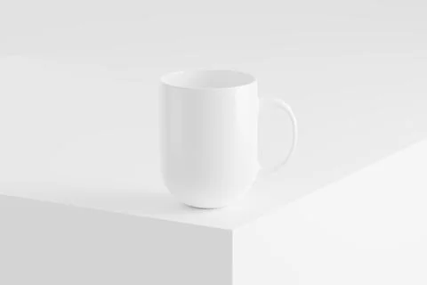 Ceramic Mug Cup For Coffee Tea White Blank 3D Rendering Mockup Stock Illustration
