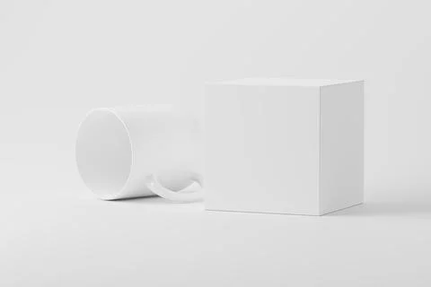 Ceramic Mug Cup For Coffee Tea White Blank 3D Rendering Mockup Stock Illustration