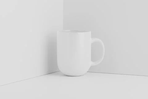 Ceramic Mug Cup For Coffee Tea White Blank 3D Rendering Mockup Stock Illustration