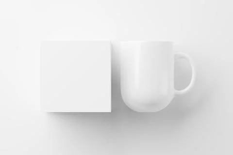 Ceramic Mug Cup For Coffee Tea White Blank 3D Rendering Mockup Stock Illustration