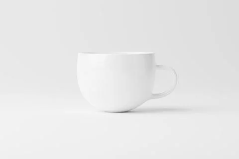 Ceramic Mug Cup For Coffee Tea White Blank 3D Rendering Mockup Stock Illustration