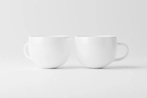 Ceramic Mug Cup For Coffee Tea White Blank 3D Rendering Mockup Stock Illustration