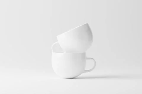 Ceramic Mug Cup For Coffee Tea White Blank 3D Rendering Mockup Illustrazione stock