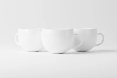 Ceramic Mug Cup For Coffee Tea White Blank 3D Rendering Mockup Stock Illustration